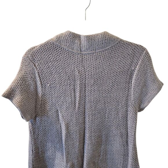 Suzie Where Womens Sz PXL Gray Solid Short Sleeve Knitted Sweater - Picture 4 of 9